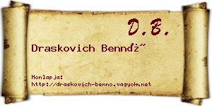 Draskovich Bennó névjegykártya